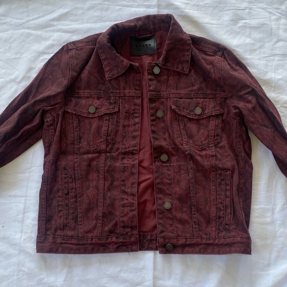 BLANK NYC Red Snake Denim Jacket - Picture 4 of 5